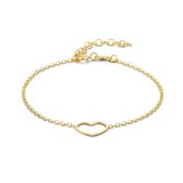 Armband met hartje 16 + 3 cm - Gouden armband dames - armbandjes dames - Valentijn - hartje