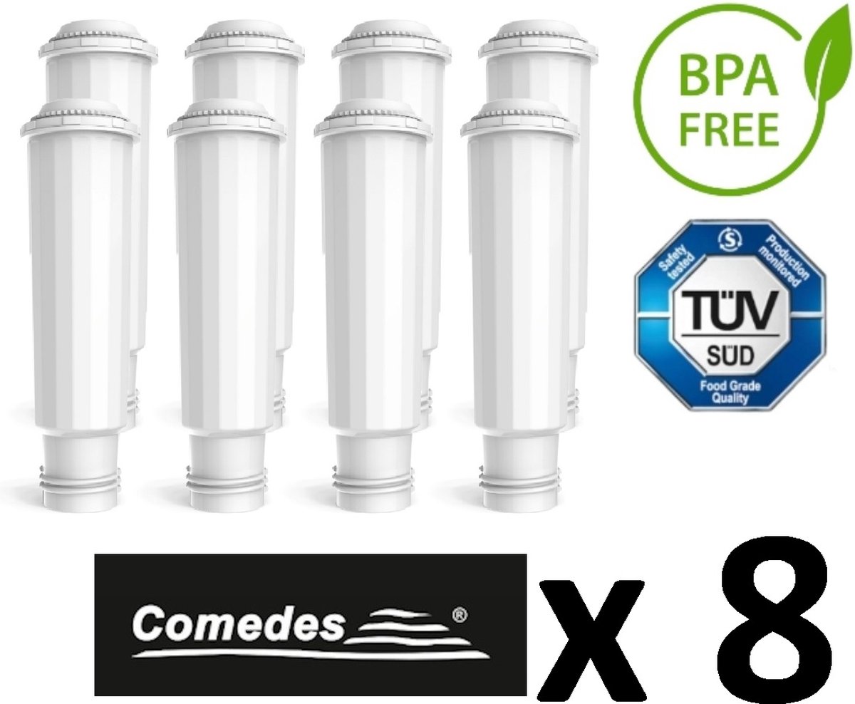 8 x COMEDES waterfilter voor Krups, Krups Espresso, Melita, Nivona Cafe Romatica, Surpresso, TK60001, TK64001, TK64F09, TK680001, TK68009, TK69001, TK69009, CompactTK5202