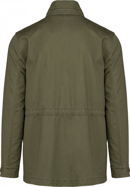 Jas Heren XXL Kariban Lange mouw Washed Light Khaki 100% Katoen