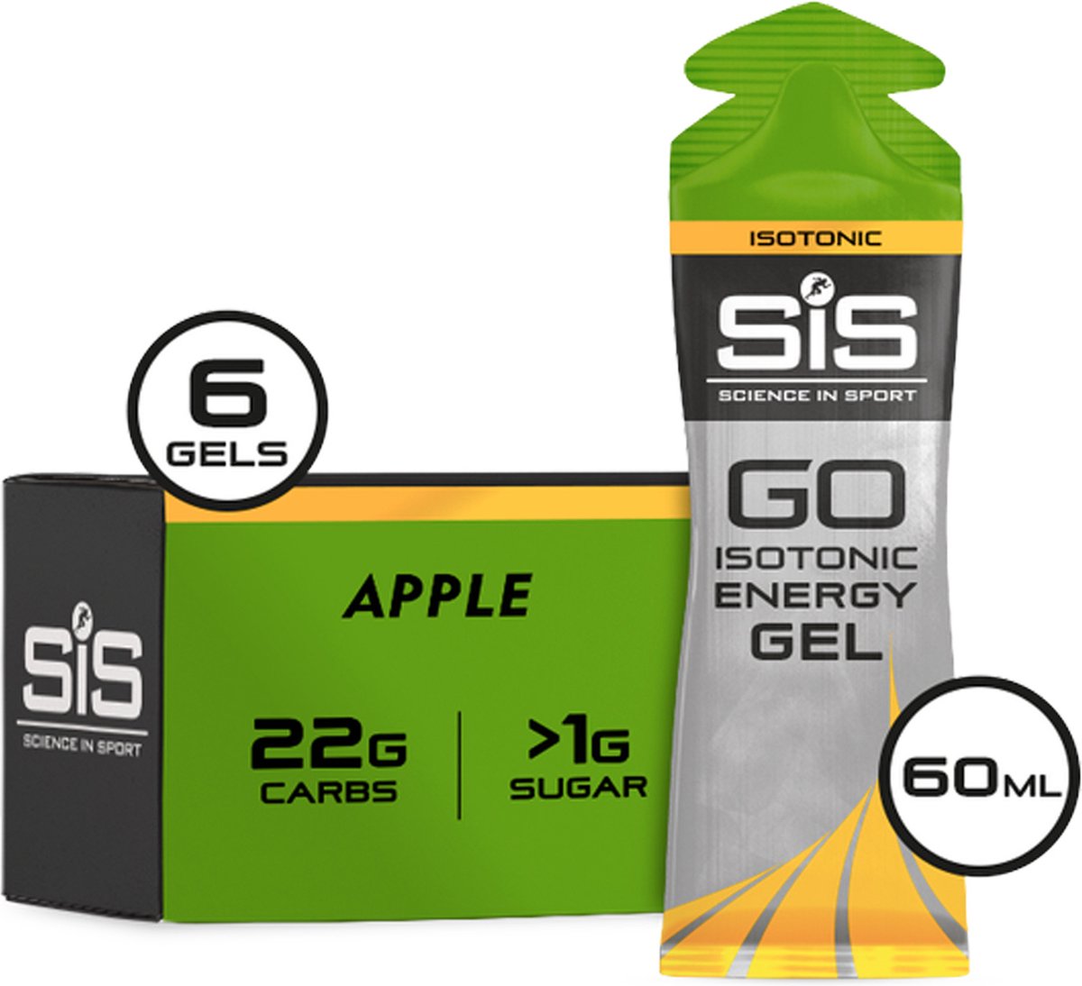 Science in Sport - SiS Go Isotonic Energygel - Energie gel - Isotone Sportgel - Apple Smaak - 6 x 60ml