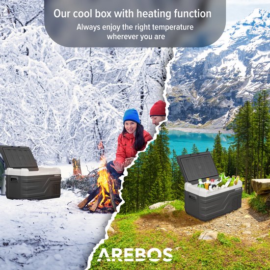 AREBOS Compressor Koelbox - Koelbox Elektrisch 12V 230 Volt - Koelbox Auto - 26L - Temperatuurregeling via APP of LCD-touchscreen van AREBOS — afbeelding 4