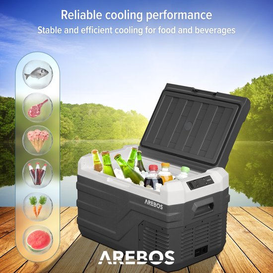 AREBOS Compressor Koelbox - Koelbox Elektrisch 12V 230 Volt - Koelbox Auto - 26L - Temperatuurregeling via APP of LCD-touchscreen van AREBOS — afbeelding 3