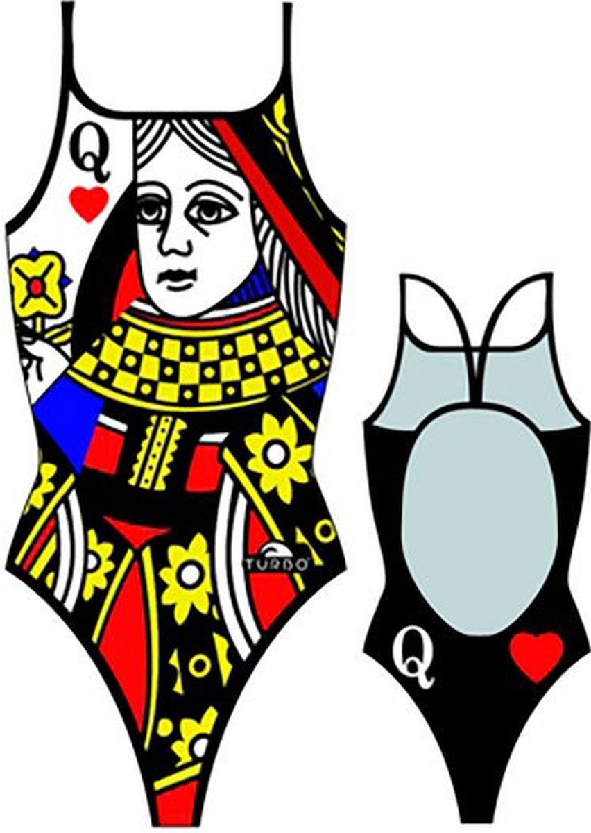 Turbo Queen Of Hearts Zwemkleding Zwart S Vrouw Multicoloured / Red