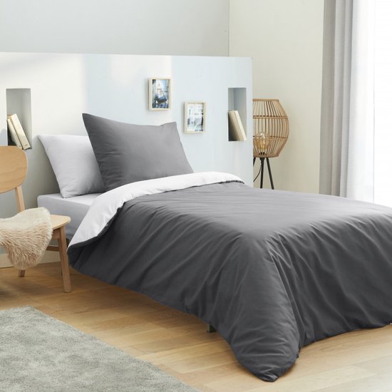 Sleeptime Polyester-katoenen Dekbedovertrek Lits-jumeaux  240x220 Cm Grijs 8720105666926