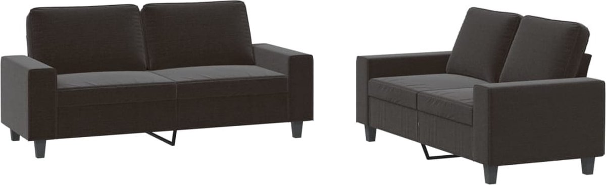 vidaXL - 2-delige - Loungeset - stof - zwart