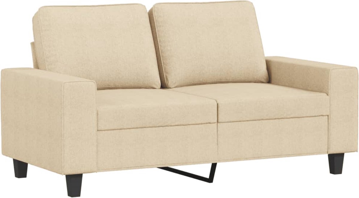 vidaXL Tweezitsbank - 120 - cm - stof - crèmekleurig