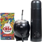 EquisMate Classic Black - Yerba Mate Cimarron Cup - Cacao - Thermo Flacon - Bombilla