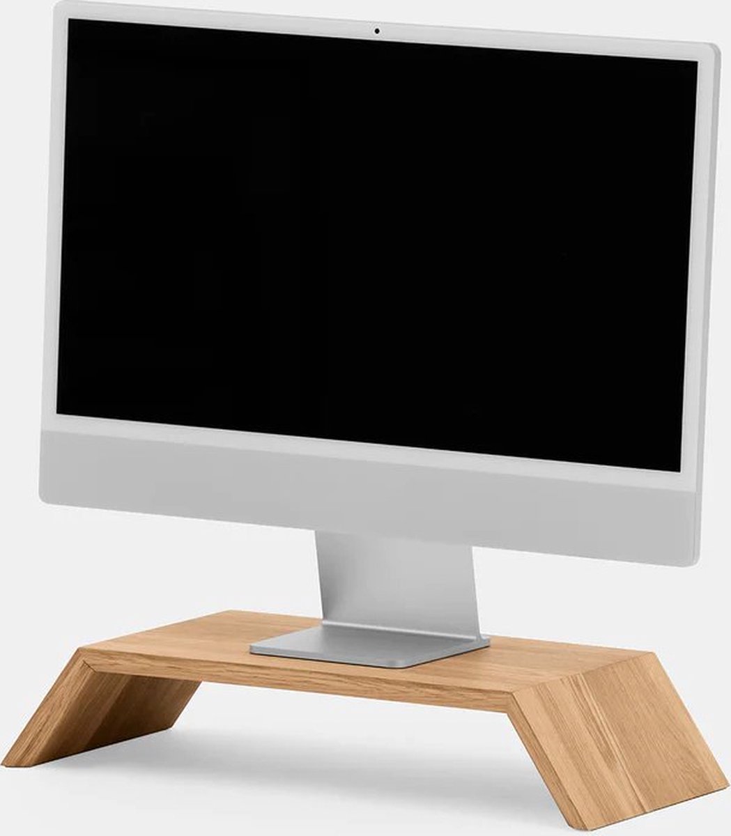 Oakywood Monitor Stand - Massief Eiken - Echt Hout Beeldschermverhoger iMac Standaard - Ergonomisch en Stijlvol