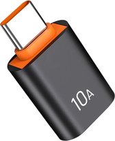 DrPhone SwiftLink C – Type-C Naar USB 3.0 USB Adapter – 10 Ampere – 10 Gbps – Fastcharging & Data overdracht - Zwart