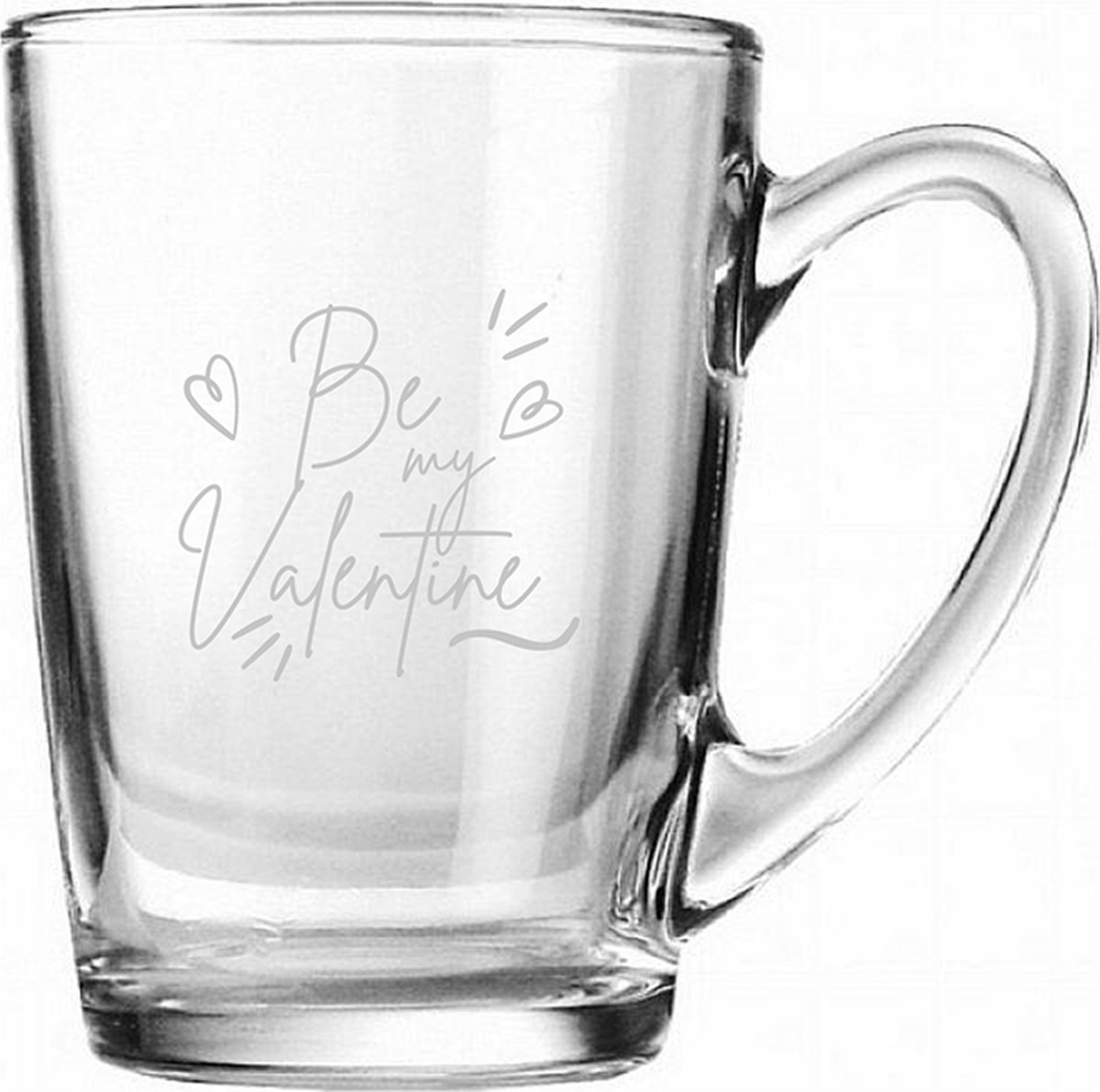 Gegraveerde Theeglas 32cl Be my valentine - valentijnsdag - valentijn