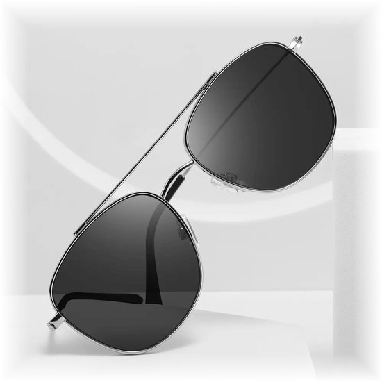 Fako Sunglasses® - Pilotenbril Metal - Piloot Zonnebril - Heren Zonnebril - Dames Zonnebril - Model Marc - Zwart van Fako Sunglasses® — afbeelding 2