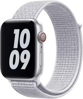 Bandje geschikt voor Apple Watch 42/44MM - Geschikt voor Series 1/2/3/4/5/6/7/8/9/SE/Ultra 1&2 - Maat One Size - Horlogebandje - Nylon - Wit