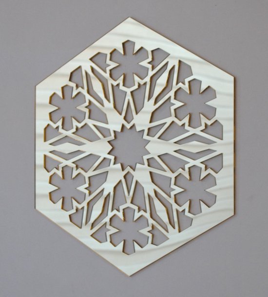 WS-1 Geometrisch wandpaneel zeshoeken - unieke wanddecoratie - spiegelacrylaat - 30 x 35 cm