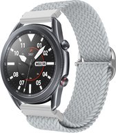 Bandje geschikt voor Samsung Galaxy Watch 40/41/42/44/45/46MM - Geschikt voor Samsung Galaxy Watch 1/2/3/4/5/6/Classic Watch 4/Watch 5 Pro/Watch 6 Classic/Watch Active/Watch Active 2 - Maat One Size - Horlogebandje - Nylon - Zilver