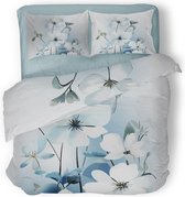 Eleganzzz Dekbedovertrek Bouquet of Dreams - blauw - Dekbedovertrek 240x200/220cm - Micropercal - Lits Jumeaux - Dekbedovertrekken