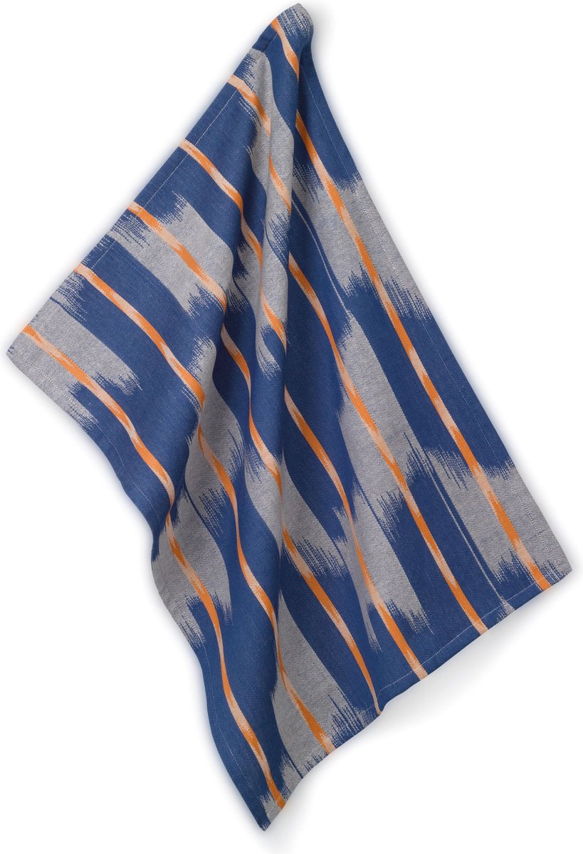Kela Keuken - Ethno Theedoek Set van 4 Stuks - Kunststof - Blauw