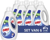 Bol.com Omo Vloeibaar Wasmiddel - Wit - door en door hygiënisch schoon en niet duur - 6 x 19 wasbeurten aanbieding