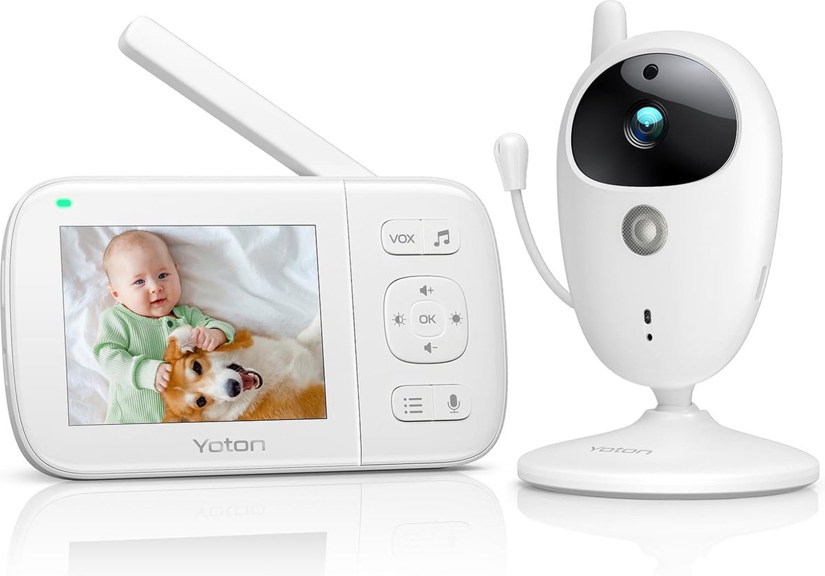 Babyfoon met Camera - 2.4 Inch LCD Display - Video Baby Monitor - Nachtzicht - Beveiligde Verbinding Terugspreekfunctie - Slaapliedjes- Temperatuurcontrole - Alarmherinnering