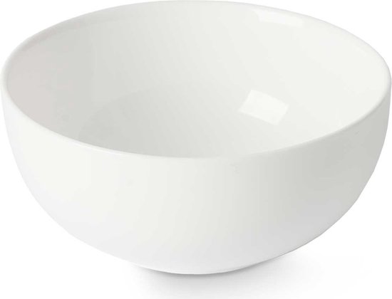 Vivalto kommetje/serveer schaaltje/soepkom - Opal - keramiek - D13 x H6 cm - ivoor wit - Stapelbaar