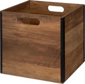 Panier de rangement/panier de placard - marron foncé - 29 litres - bois MDF - 31 x 31 x 31 cm - pliable