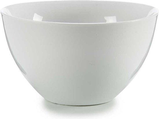Vivalto Bols/bols de service/bols à soupe - 6x - Mumbai - porcelaine - D13,5 x H7,5 cm - blanc ivoire - Empilable