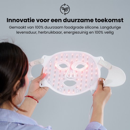 VITAVÈR® - LED Gezichtsmasker - Acne behandeling - infraroodlamp - Infrarood Masker - Face Mask Skincare - Lichttherapie - VITAVÈR
