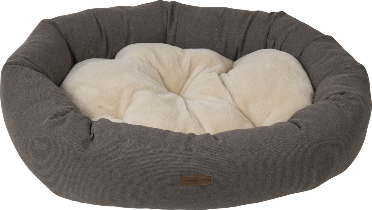 Animal Boulevard Ab10723 - Manden En Kussens - Hond - Ab Home&away Ovale Mand Met Plush Kussen Bruin-s 80x62x20cm - Maat: S
