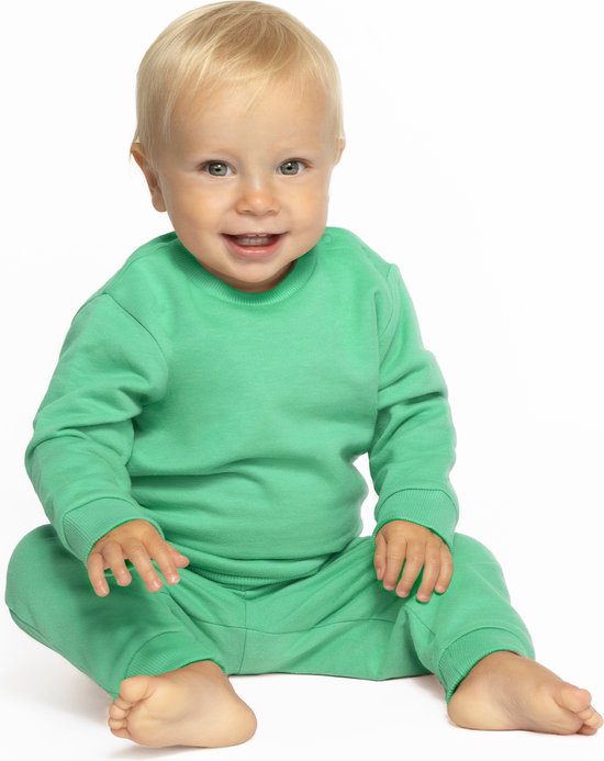 Baby Joggingpak - sweater & jogger - kleur bright green - Maat 86