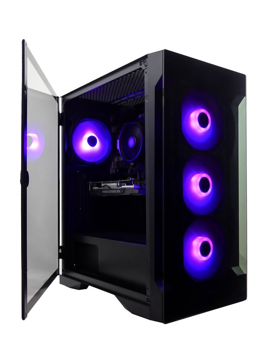Intel i5 10400 - PC de jeu RVB haut de gamme avec porte magnétique - RTX 4060 8 Go - 500 Go SSD - 16 Go RAM - Win11 PRO - WIFI - Talos E2 Elite