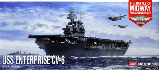 1:700 Academy 14409 USS Enterprise CV-6 - The Battle of Midway 80th Anniversary Plastic Modelbouwpakket