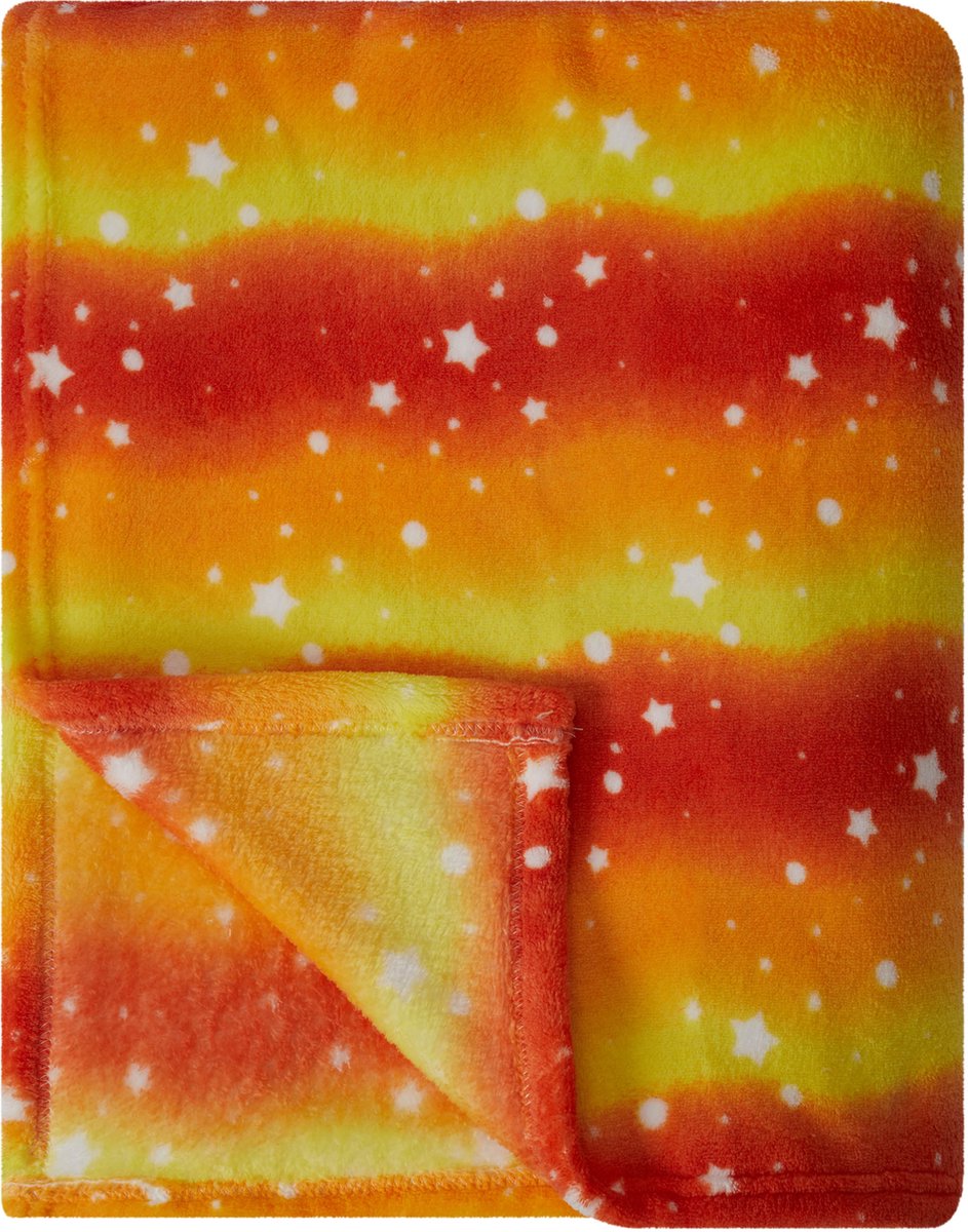 Lumaland knusse deken voor kinderen - 150 x 180 cm - Oranje