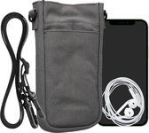 kwmobile Telefoontasje geschikt voor XXL - 7" - Universeel smartphone hoesje van canvas - Met telefoonkoord - In lichtgrijs