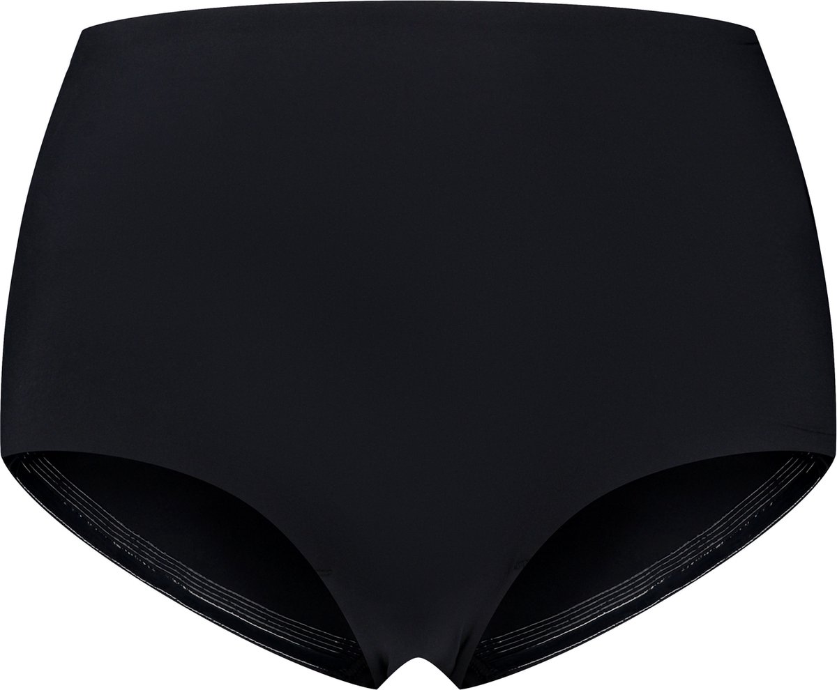 Bye Bra Dames Slip met Lage Rug en Middelhoge Taille, Naadloos, Onzichtbaar Rugloos Slipje met Antislip Siliconen, Zachte Stretchstof, Katoenen Kruisje (Zwart, M)