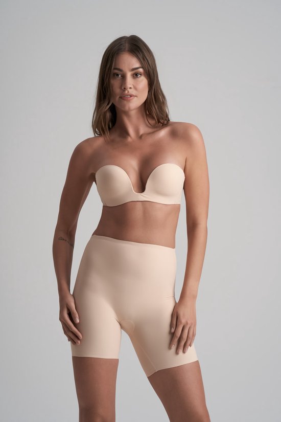 Bye Bra - Short taille moyenne à dos bas | Beige-XL