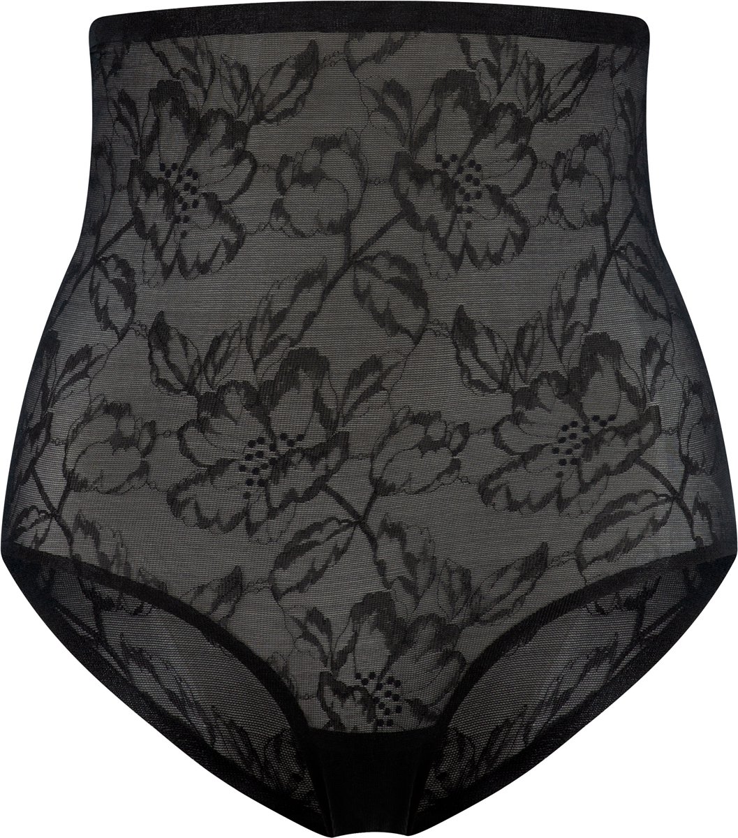 Bye Bra Kanten Corrigerende Slip met Hoge Taille Zwart