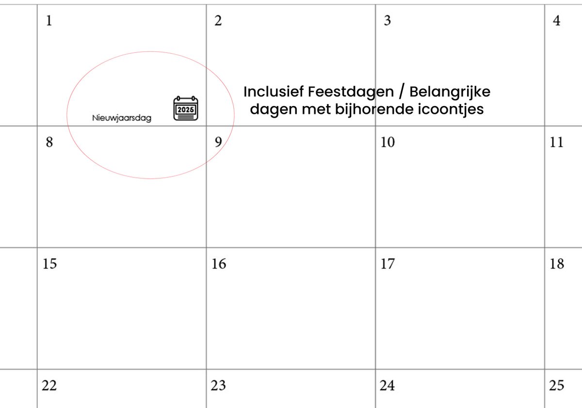 Amersfoort Kalender 2025 32x22.5cm 6 vellen 200 gms papier Spiraalgebonden bol