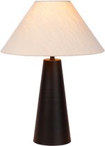 Atmooz - Delsin - Tafellamp - Zwart en Wit - Metaal en Linnen - 50 x 36 cm - E27 - W60 - Eetkamer - Woonkamer