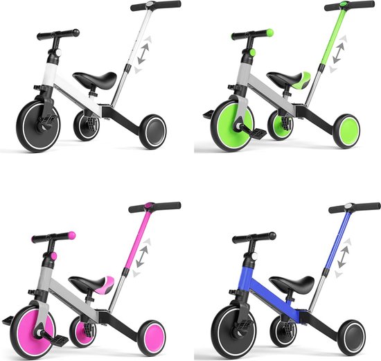 OHMG Kinderkraft driewieler voor baby's, 3-in-1 driewieler, uitbreidbaar, fiets, kinderwagen, trike baby, schaalbaar, met afneembare pedalen (blauw (3-in-1 OHMG Kinderkraft driewieler voor baby's, 3-in-1 driewieler, uitbreidbaar, fiets, kinderwagen, trike baby, schaalbaar, met afneembare pedalen (blauw (3-in-1