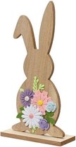 Decoris Sculpture de Pâques Lapin avec fleurs en feutre