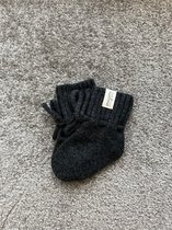 Adalletti Merino wol booties - Antraciet | Merino sokken | slofjes | Merino wol slofjes | baby