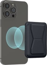 kwmobile magnetische pasjeshouder geschikt voor Apple iPhone 15 / 14 / 13 / 12 Series - 3-in-1 kunstleren houder compatibel met MagSafe in donkerblauw