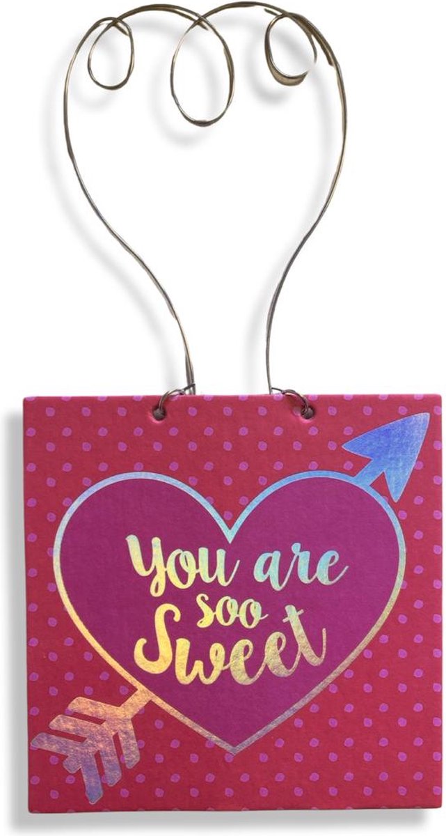 Luxe Valentijn Wenskaart Met Ophangsysteem - You are soo sweet - 14x14cm