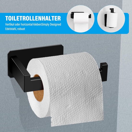 Toiletpapierhouder/toiletpapierhouder, handdoekhaken, 2 stuks, handdoekrail, niet