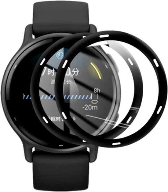 GIOPUEY Hoesje compatibel met Garmin Vivoactive 5, glazen beschermfolie harde kunststof rand, Garmin Vivoactive 5 Cover - beige