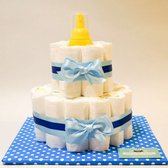 Pamper Cake - gâteau de couches - garçon - 2 couches - bleu - mousse lavante 29 couches taille 3