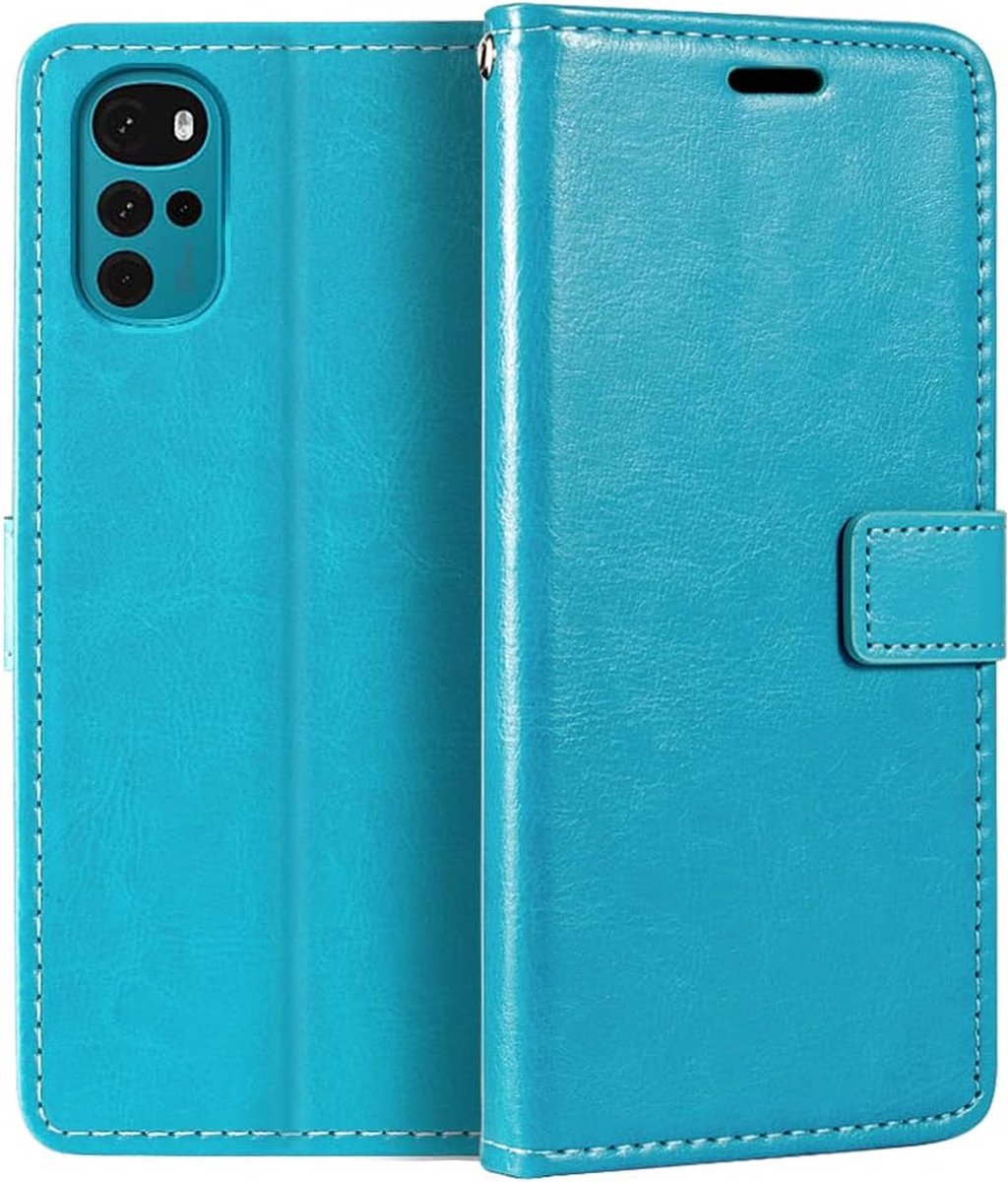 Portemonnee Book Case Hoesje Geschikt voor: Motorola Moto G22 - turquoise