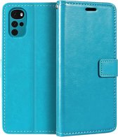 Portemonnee Book Case Hoesje Geschikt voor: Motorola Moto G22 -  turquoise