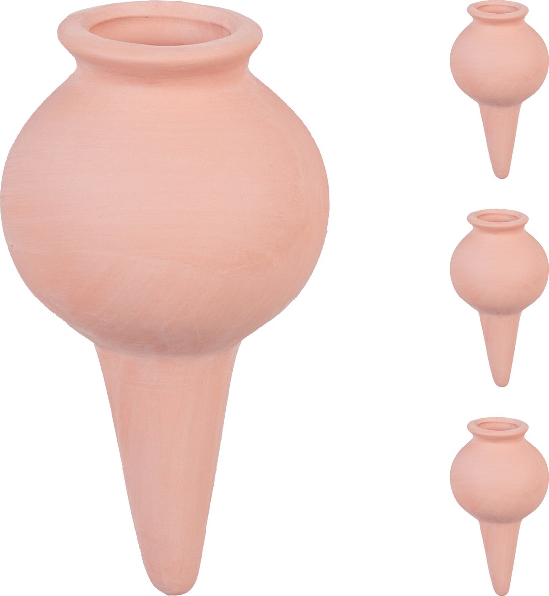 waterdruppelaar - set van 4 - voor kamerplanten en balkonbakken - 12 x 6 cm - terracotta