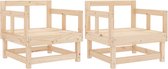 vidaXL- Chaises de jardin- 2 pcs - Bois de pin massif