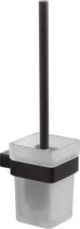 VDN Stainless Toiletborstel met houder - Toiletborstelhouder - Zwart - Wc borstel met houder - RVS - Hangend